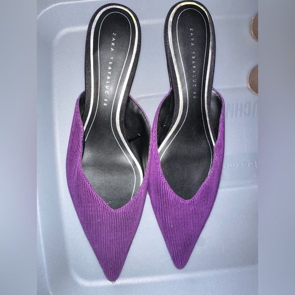 Zara Shoes - New purple Zara mules, low heel size 9